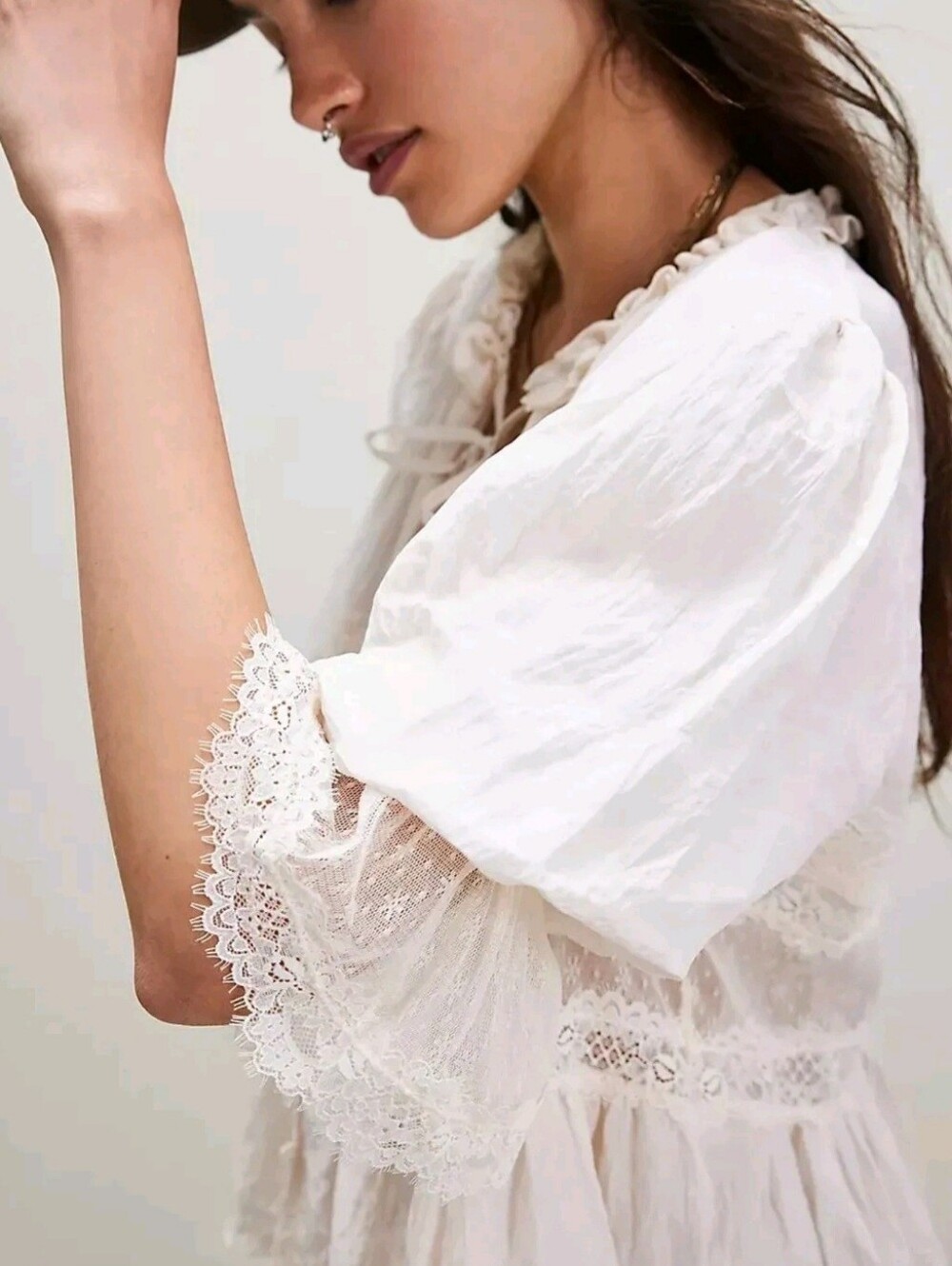 Free People Forever Young Bed Jacket in White Alyssum | Size S - NWT - Picture 3 of 4